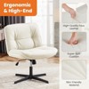 NicBex PU Leather Adjustable Height Home Office Desk Chair,No Wheels Armless Swivel Chair with Cross Legs,Desk Chair for Living Room,Bedroom - 4 of 4