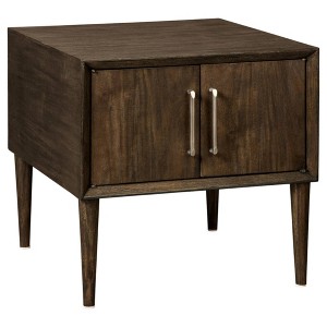 End Table Brown - Signature Design by Ashley: Mid-Century Storage Accent Table with Tapered Legs - 1 of 4