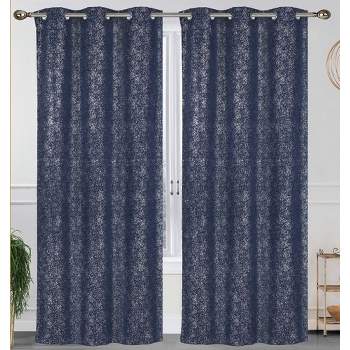 Metallic  Blackout Thermal Grommet Curtain Panels (Set of 2 Blush)