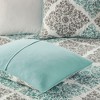 6Pcs Reversible Quilted coverlet Set with Leaf Print and Embroidered Decorative Pillows - 3 of 4