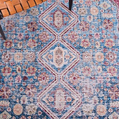 Azure Bliss 6' x 9' Hand-Knotted Easy Care Synthetic Area Rug