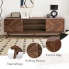 LuxenHome Columbia Engineered Wood 63-Inch Wide Credenza TV Console with Storage Brown - 3 of 4