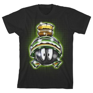 Looney Tunes Chrome Marvin the Martian Black T-shirt Toddler Boy to Youth Boy - 1 of 3