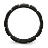 Black Bow Jewelry Men's 8mm Black Plated Stainless Steel Grooved Standard Fit Band - 2 of 4