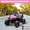 12V Kids Ride on Car, Electric Off-Road UTV Truck with Forward and Reverse Functions, Double Open Doors, Safety Belt, Horn, for Kids - 3 of 4
