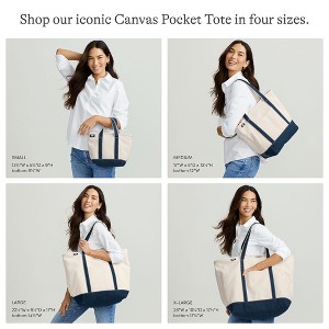Lands' End Open Top Long Handle Canvas Tote Bag - 1 of 3