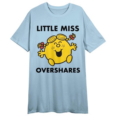 Mr. Men And Little Miss Meme Little Miss Overshares Crew Neck Short ...