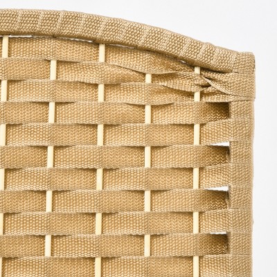 Nature Wood 8-Panel Folding Privacy Screen with Pine Frame