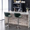 PAGED Adjustable Swivel Bar Stools, Island Chairs with Footrest, Velvet Upholstered Counter Stools with Metal Base for Pub, Set of 2 - 2 of 4