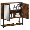 vidaXL Bathroom Mirror Cabinet Smoked Oak 23.6"x6.3"x23.6" Engineered Wood - 4 of 4