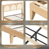 Rattan Bed Frame with Natural Rattan Headboard, Queen Bed Frame with LED Lights, Platform Bed Frame with Headboard, No Box Spring Needed - 4 of 4
