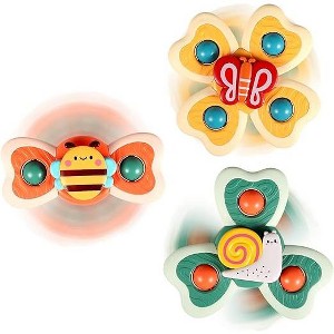 CityFurn 3PCS Suction Cup Spinner Toys for 1 Year Old Boy Girl Bee - 1 of 1