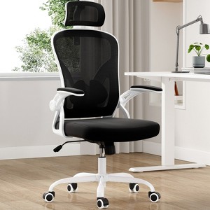 SEVOBAL Task and Office Chairs Ergonomic Office Chair, Home Office Desk Chair High Back Computer Chair for Home Office Study Room, White, 24"*21"*10" - 1 of 4