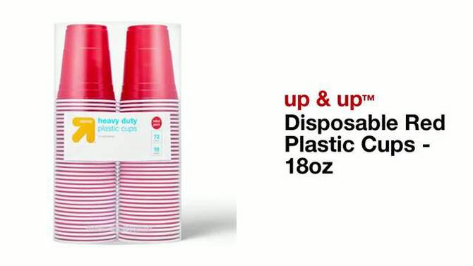 Disposable Red Plastic Cups - 18oz - up & up™, 2 of 5, play video