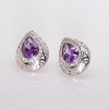 Lona Teardrop Pear Green Cz Stud Earrings Women Ginger Lyne Collection - 4 of 4