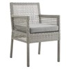 Modway Aura Dining Armchair Outdoor Patio Wicker Rattan Set of 2 - Gray Gray - 3 of 4