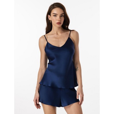 SilkSilky Women's Spaghetti Strap Pure Silk Camisole Set