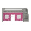 Max & Lily Twin Low Loft with Stairs and Curtains - 3 of 4