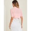 INSPIRE CHIC Women's Cropped Open Front Ruched Short Sleeve Bolero Shrugs - 3 of 4