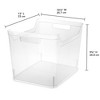 Sterilite Wide Shelf Bin Organizing Plastic Container, Home Kitchen or Office Storage Tote, Open Top Basket with Handles, 12 Pack, Clear - 2 of 4