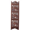 Royal Hampton - Hand Carved Foldable 4 Panel Wooden Room Divider with Elephant Design - 3 of 4