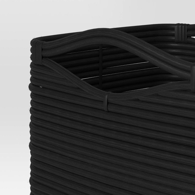 Rattan Cube Curve Handle Decorative Basket Black - Threshold&#8482;, 4 of 5