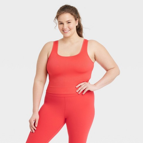 Women's Seamless Cropped Tank Top - All In Motion™ Red 2x : Target