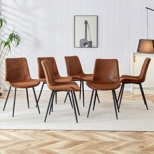 Sapphtopaz Modern Simple Dining Chairs Set of 4, Faux Leather Kitchen Chairs with Curved Widened Cushion for Dining Room, Kitchen - 1 of 4