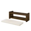 Vynxaria 47" Accent Bench with Lower Shelf Shoe Rack, Padded Seating Bench for Living Room, Modern Compact Bed End Bench with Storage,  Granite- Ivory - 4 of 4