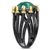 EVERLY JEWELRY | Yellow Plated Sterling Silver and Black Rhodium Plated 6ct TGW c Roped Split-Shank Cocktail Ring - 2 of 4
