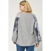 Women's Tie Dye Puffy Sleeve Top Plus - entro - 3 of 4