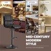 Ora Maison Set of 2 Adjustable Blue Counter Height Bar Stools, 360° Swivel PU Leather Chairs with Backs for Kitchen Island or Home Bar - 4 of 4