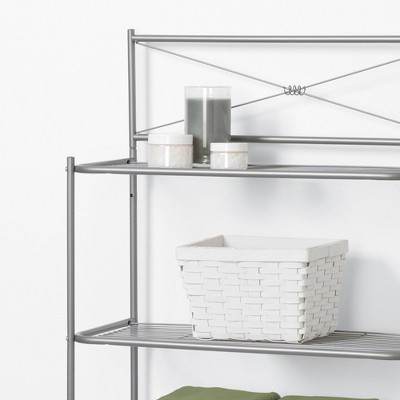 Satin Nickel 3-Shelf Over-the-Toilet Bathroom Spacesaver