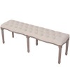 vidaXL Bench Linen Solid Wood 59.1 in. x 15.7 in. x 18.9 in. Cream White - 3 of 4