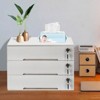 YIYIBYUS Wooden Desktop Storage Box with 3 Lockable Drawers - 2 of 4