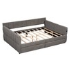 YOOCOZZ Queen Size Lambswool Upholstered Wood Daybed with 2 Storage Drawers and USB Charging - 3 of 4