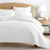 FIONECA Ultra Soft Microfiber Polyester Blend Striped Quilted All Season Quilt Set with Matching Pillow Shams Versatile Decor Friendly White - 4 of 4