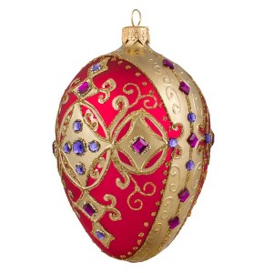 Miss Christmas 5.0 Inch Hot Pink & Gold Fabrege Egg Christmas Tree Ornament , Christmas Decor Christmas, Easter, Spring (1PC) - 1 of 4