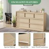 6 Drawer Dresser with Large Storage ,  Natural Oak 6 Chest of Drawers for Bedroom, Wooden Dresser Organizer for Living Room, Entryway - 4 of 4
