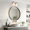 LNC Jacarmellia Polished Gold  and Matte Black with White Fabric  Modern Vanity Lights ,1Light/2 Light/3 Light/4 Light - 4 of 4
