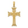 Black Bow Jewelry 14k Yellow Gold Fleur de Lis Dove Cross Pendant, 16 x 32mm - 3 of 4