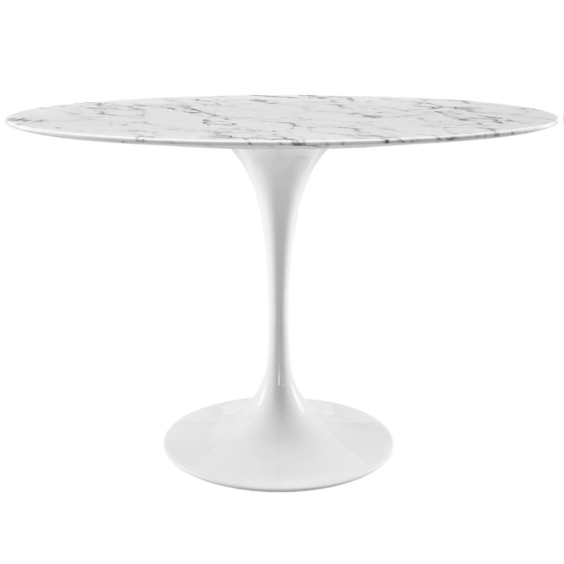 48&#34; Lippa Oval Artificial Marble Dining Table White - Modway, 1 of 7
