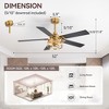Airsurfer 52" Ceiling Fan with 5 Plywood Blades,Ceiling Fan with Reversible Motor & Memory Function,Remote Control Included - 3 of 4