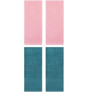 REGALWOVEN 4 Pcs Solid Textured Cotton Soft Absorbent Decorative Hand Towel - 1 of 4