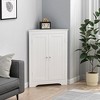 Corner Storage Cabinet, Modern Narrow Organizer with Adjustable Shelf, 2 Doors with Silver Knobs, Floor Cabinet for Living Room and Kitchen - 3 of 4