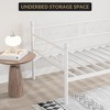 Twin Size Daybed Frame, Metal Daybed with Floral Headboard, Steel Slats Supports, Space-Saving Multifunctional for Living Room - 4 of 4