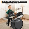 3-Piece Junior Drum Set with Cymbal & Throne Stool - Complete Beginner Kit with Bass Drum, Pedal, and Drumsticks for Boys & Girls - 2 of 4