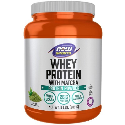 Whey Protein with Matcha Powder by Now Foods  -  2 lbs (907 g) Powder
