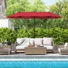 Tangkula 13FT Double-sided Patio Umbrella w/ Crank Handle Umbrella Base Safety Lock - 2 of 4