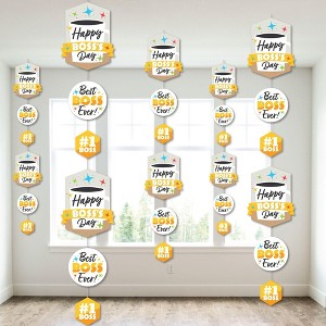 Big Dot of Happiness Happy Boss's Day - Best Boss Ever DIY Dangler Backdrop - Hanging Vertical Decorations - 30 Pieces - 1 of 4